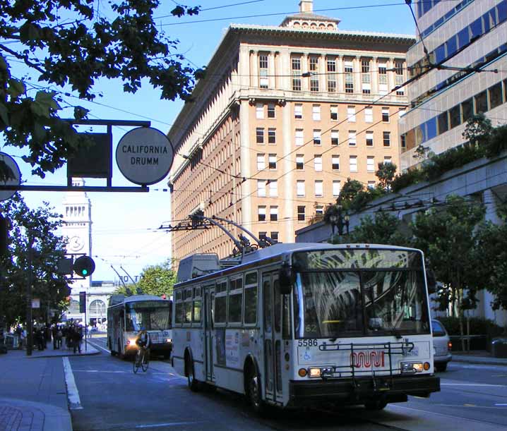 San Francisco MUNI ETI Skoda 14TrSF trolley 5586 & 5504